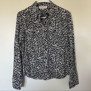Jones New York Leopard Print Button Down Blouse. Size PP. Petite 0-2